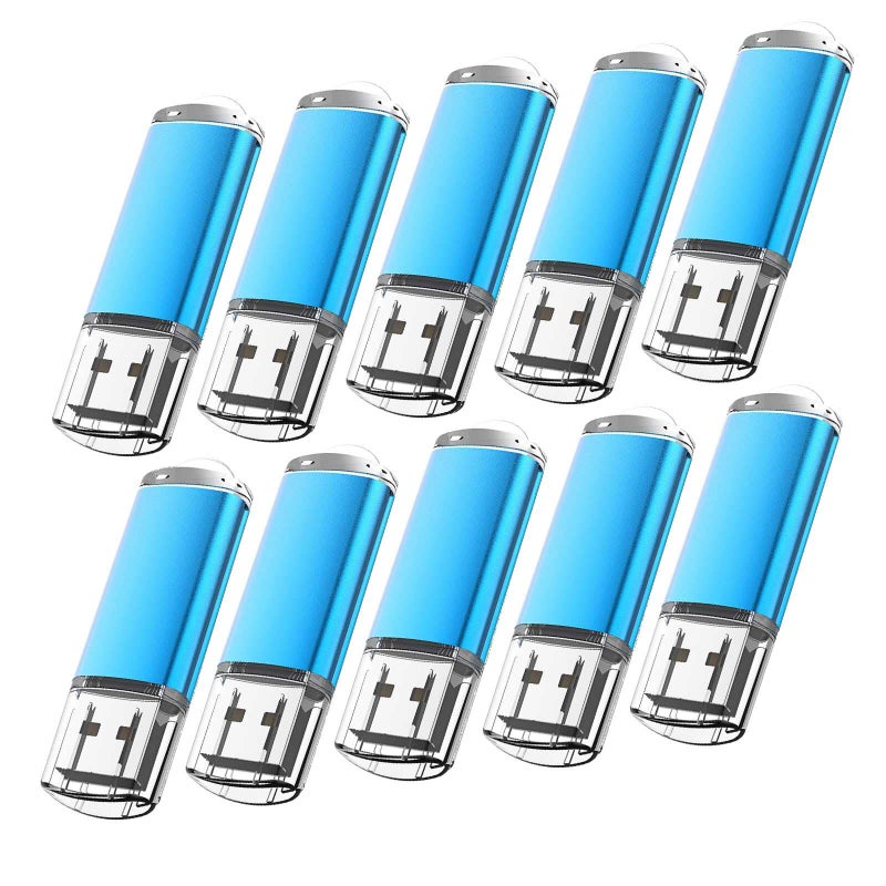 KOOTION Flash Drive 16GB 10 Pack USB 2.0 Thumb Drive Capped Memory Stick Jump Drive, Blue - Image 1